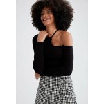 Kobiety T SHIRT TOP | DeFacto SLIM FIT - Bluzka z długim rękawem - black/czarny - AO64720