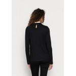 Kobiety T SHIRT TOP | Esprit LACE COLLAR - Bluzka z długim rękawem - black/czarny - EG54585