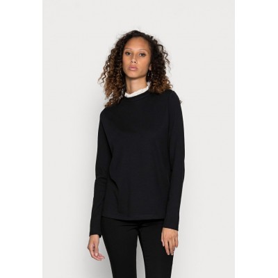 Kobiety T_SHIRT_TOP | Esprit LACE COLLAR - Bluzka z długim rękawem - black/czarny - EG54585