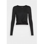 Kobiety T SHIRT TOP | Even&Odd active Bluzka z długim rękawem - black/czarny - HS02033