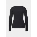 Kobiety T SHIRT TOP | Even&Odd Tall Bluzka z długim rękawem - black/czarny - TH93145