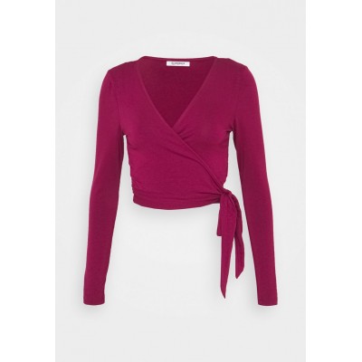 Kobiety T_SHIRT_TOP | Glamorous WRAP CROP - Bluzka z długim rękawem - burgundy/ciemnoczerwony - HI08063