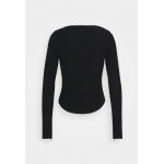 Kobiety T SHIRT TOP | Good American DRAMATIC ZIP - Bluzka z długim rękawem - black/czarny - DP01986