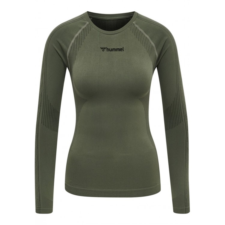 Kobiety T SHIRT TOP | Hummel HMLSHAPING SEAMLESS - Bluzka z długim rękawem - thyme/zielony - SA11100