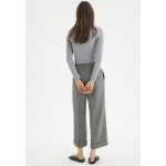 Kobiety T SHIRT TOP | InWear FANGIW - 100% WOOL - Bluzka z długim rękawem - light grey melange/szary - CZ13769