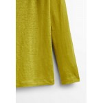 Kobiety T SHIRT TOP | Massimo Dutti AUS REINEM - Bluzka z długim rękawem - neon green/zielony neon - WX35109