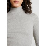 Kobiety T SHIRT TOP | Missguided HIGH NECK CROP 2 PACK - Bluzka z długim rękawem - black/grey/czarny - TZ91193