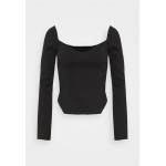 Kobiety T SHIRT TOP | Missguided MILKMAID - Bluzka z długim rękawem - black/czarny - CL91458