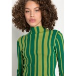 Kobiety T SHIRT TOP | NA-KD CROPPED TURTLE NECK TOP - Bluzka z długim rękawem - green print/zielony - WI11214