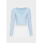 Kobiety T SHIRT TOP | NA-KD PAMELA REIF x NA-KD - TIE DETAIL - Bluzka z długim rękawem - dusty blue/niebieski - LB21930