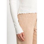 Kobiety T SHIRT TOP | NA-KD RIBBED DETAIL LONG SLEEVE - Bluzka z długim rękawem - gardenia/biały - DI38804