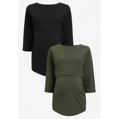 Kobiety T_SHIRT_TOP | Next PACK  OF 2 MATERNITY NURSING BLEND - Bluzka z długim rękawem - multicoloured/khaki - XF51872