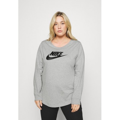 Kobiety T_SHIRT_TOP | Nike Sportswear PLUS - Bluzka z długim rękawem - grey heather/white/szary - YN39428
