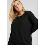 Kobiety T SHIRT TOP | ONLY Carmakoma CARCARMA LONG - Bluzka z długim rękawem - black/melange/czarny - GH22440