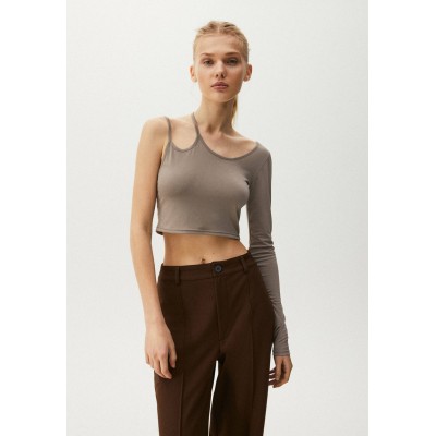 Kobiety T_SHIRT_TOP | PULL&BEAR Bluzka z długim rękawem -  grey/ciemnoszary - NL36507