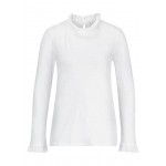 Kobiety T SHIRT TOP | Rich & Royal SLUB FRILL LONGSLEEVE - Bluzka z długim rękawem - weiss/biały - EL24033