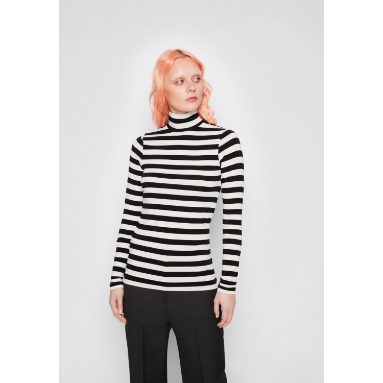 Kobiety T SHIRT TOP | Stieglitz GIA - Bluzka z długim rękawem - black/white/czarny - JU41766