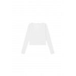 Kobiety T SHIRT TOP | Stradivarius Bluzka z długim rękawem - white/biały - FN92336