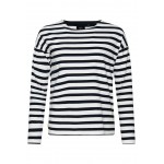 Kobiety T SHIRT TOP | Superdry HEAVYWEIGHT - Bluzka z długim rękawem - navy optic stripe/niebieski - SE05824