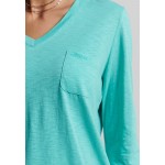 Kobiety T SHIRT TOP | Superdry LONG SLEEVE POCKET - Bluzka z długim rękawem - aruba aqua/jasnoniebieski - VX65974
