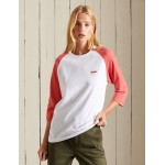 Kobiety T SHIRT TOP | Superdry VINTAGE - Bluzka z długim rękawem - optic/coral reef marl/biały - WP88965