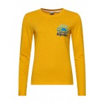 Kobiety T SHIRT TOP | Superdry VINTAGE CALI LONG SLEEVE - Bluzka z długim rękawem - pigment yellow/żółty - TH42046