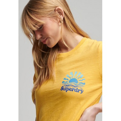 Kobiety T_SHIRT_TOP | Superdry VINTAGE CALI LONG SLEEVE  - Bluzka z długim rękawem - pigment yellow/żółty - TH42046
