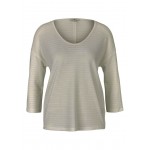 Kobiety T SHIRT TOP | TOM TAILOR 3/4 ARM MIT STRUKTUR - Bluzka z długim rękawem - whisper white/biały - OB00046