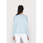Kobiety T SHIRT TOP | TOM TAILOR DENIM BOXY STRUCTURED LONGSLEEVE - Bluzka z długim rękawem - light blue white stripe/jasnoniebieski - EY05131