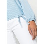 Kobiety T SHIRT TOP | TOM TAILOR DENIM BOXY STRUCTURED LONGSLEEVE - Bluzka z długim rękawem - light blue white stripe/jasnoniebieski - EY05131