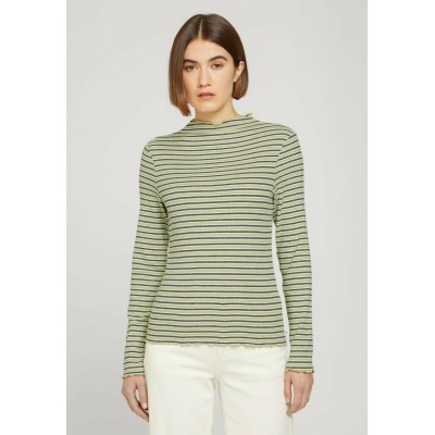 Kobiety T_SHIRT_TOP | TOM TAILOR DENIM STRIPED - Bluzka z długim rękawem - green navy stripe/khaki - MW96972