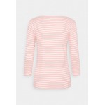 Kobiety T SHIRT TOP | TOM TAILOR STRIPE BOAT NECK - Bluzka z długim rękawem - white peach/morelowy - VX79210
