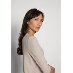 Kobiety T SHIRT TOP | TOM TAILOR V-NECK - Bluzka z długim rękawem - cold beige melange/mleczny - PV66995