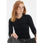 Kobiety T SHIRT TOP | Trendyol Bluzka z długim rękawem - black/czarny - NI17490